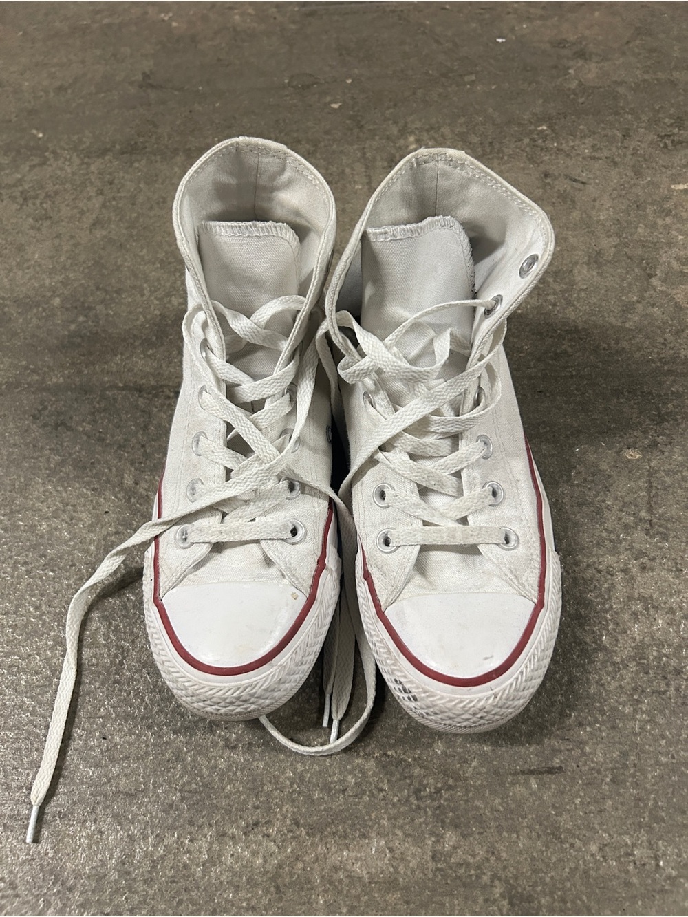 Converse Chuck Taylor all star White High-Top unisex Sneakers with Red Trim